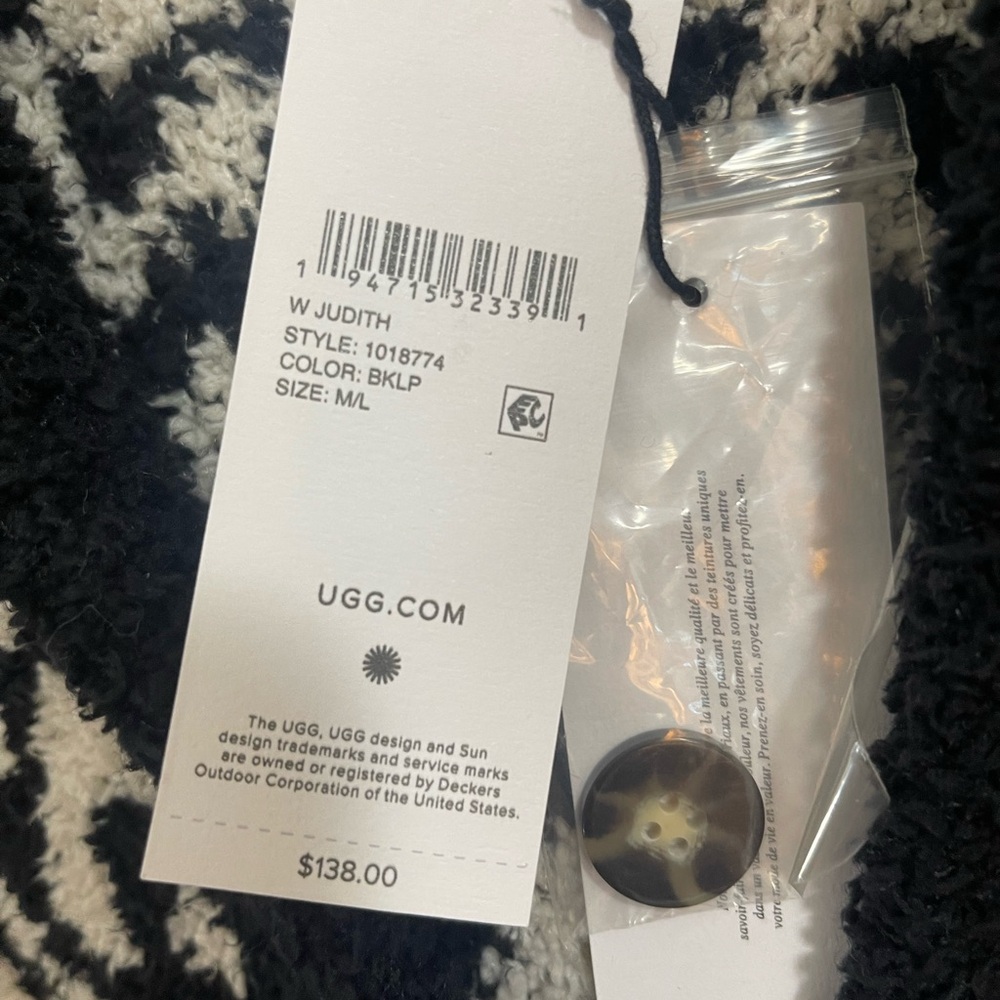 UGG Judith Fleece Cardigan, BNWT, Size M/L - Picture 6 of 10